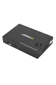 Adaptateur et convertisseur GENERIQUE AIMOS AM-KM201 Sélecteur KVM HDMI double entrée / sortie double séparateur 3840 * 2160 30Hz