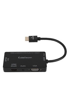 Montage et connectique PC GENERIQUE Câble Décodeur HDMI vers DVI 4K / VGA / HDMI Adaptateur 4K / Audio 4 en 1 Câble de conversion pour PC / téléphone