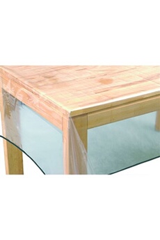 nappe de table generique cpm - nappe transparente en plastique cristal - l. 200 x l. 140 cm - cristal