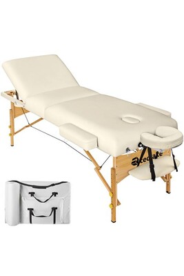 Table de massage Tectake Table de massage Pliante 3 Zones - 13 cm d'épaisseur + Housse - beige