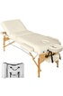 Tectake Table de massage Pliante 3 Zones - 13 cm d'épaisseur + Housse - beige photo 1