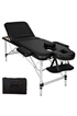 Tectake Table de massage Pliante 3 Zones Aluminium Portable + Housse - noir photo 1