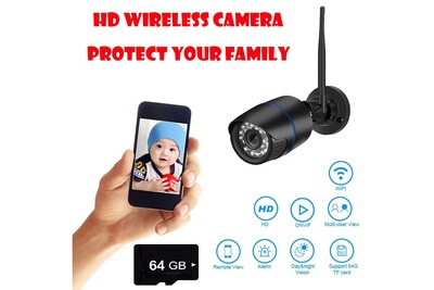 HD WiFi IP Caméra de Surveillance Sans fil Vision Nuit Extérieur avec carte 64G 