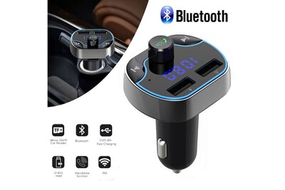 Neuf Dual 2 USB Car Chargeur Bluetooth Voiture FM Transmetteur MP3 Lecteur FR 