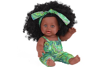 Poupée AUCUNE Black girl dolls afro-américaine play dolls réaliste 12 pouces baby play dolls vert