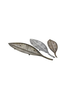 platerie de service aubry gaspard - corbeilles feuilles en métal laqué (lot de 3)
