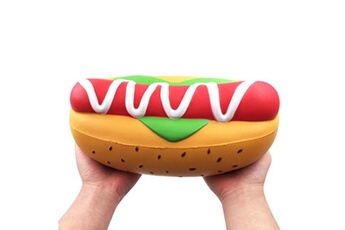 Poupées AUCUNE Jouets de soulagement du stress parfumés à montée lente, hot-dog géant compressible