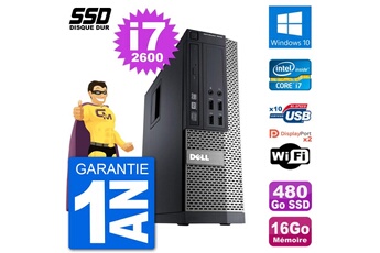 PC De Bureau Dell PC Dell Optiplex 7010 Sff Intel Core i7-2600 Ram 16Go SSD 480Go Windows 10 WiFi