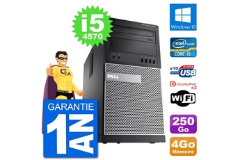 PC De Bureau Dell PC Tour Dell 9020 Intel Core i5-4570 Ram 4Go Disque Dur 250Go Windows 10 WiFi