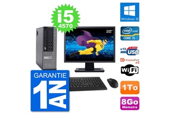 PC De Bureau Dell PC Dell 9020 Sff Ecran 22" Intel i5-4570 Ram 8Go Disque 1To Windows 10 WiFi