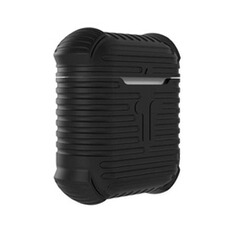 Coque et étui téléphone mobile Wisetony Coque en silicone épais et antichoc pour Apple AirPods - Noir