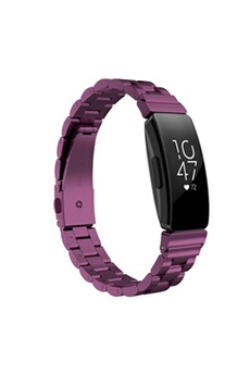 montre connectée wisetony bracelet en acier inoxydable pour fitbit inspire hr - violet