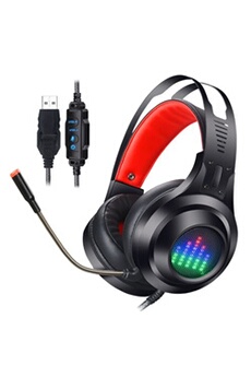 Hl-G08 Usb Stéréo PC Gaming Headset Lumineux Filaire Casque Portable Microphone Wenaxibe398