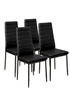 Tectake Lot de 4 chaises avec surpiqûre - noir photo 1