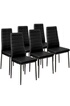 Tectake Lot de 6 chaises avec surpiqûre - noir photo 1