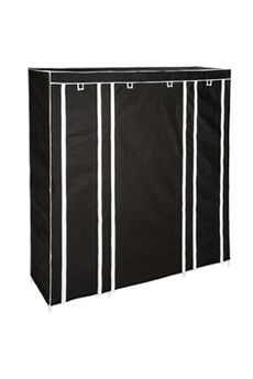armoire penderie en tissu 12 compartiments 150x175x45cm - noir