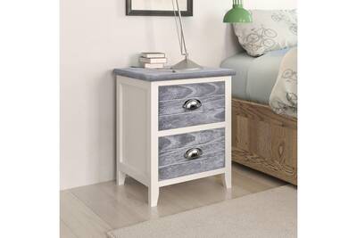 Chevet Vidaxl Table De Chevet Gris Et Blanc 38x28x45 Cm Bois De