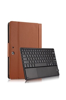 Ceci est un clavier QWERTY,Etui coque PU avec clavier Bluetooth amovible pour Microsoft Surface Go 10 - Brun