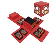 ?Nom du magasin:?Boîtes de rangement avec 16 poches pour jeux Nintendo Switch - Rouge champignon