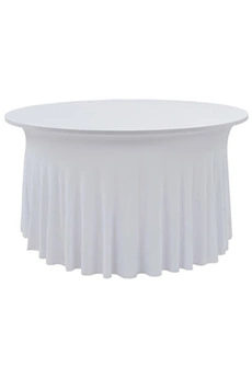 nappe de table vidaxl nappes élastiques de table avec jupon 2 pcs 180x74 cm blanc