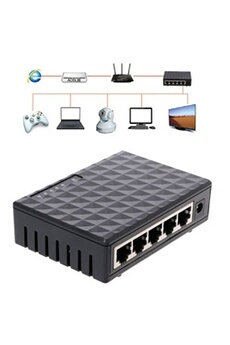 2019 Nouveau Rj45 Mini 5 Ports Réseau Ethernet Rapide Noir Hub Switch pour Pc de Bureau Ue aloha3875