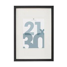 Cadre Photo Atmosphera Lise Verre Noir 50x70 Cm - Élégant Pour Affiches Et Souvenirs