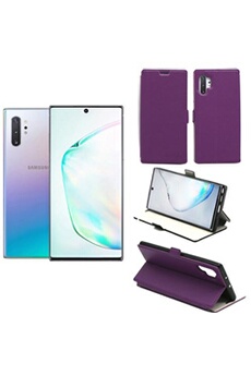 Housse Samsung Galaxy Note 10 PLUS (Note 10+) violette - Etui Coque Samsung Galaxy Note 10 PLUS (Note 10+) Protection antichoc à rabat Smartphone