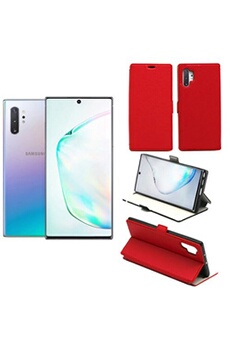 Housse Samsung Galaxy Note 10 PLUS (Note 10+) rouge - Etui Coque Samsung Galaxy Note 10 PLUS (Note 10+) Protection antichoc à rabat Smartphone 2019 -