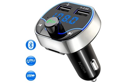 Bluetooth Transmetteur FM Chargeur rapide voiture Adaptateur Radio sans fil avec deux ports USB Téléphonie mains libres Affichage à lécran Lecteur MP3 