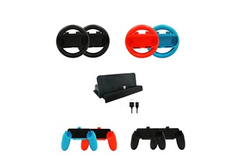 Jouets éducatifs GENERIQUE Nintendo switch accessory kits sets 10 in 1 joy con grips handle controller multicolore