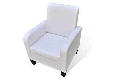 Fauteuil Club Helloshop26 Fauteuil Chaise Siege Lounge Design Club Sofa Salon Cuir Synthetique Blanc Helloshop26 1102312 Darty
