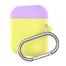 Accessoires audio OEM Coque en silicone bicolore pour Apple AirPods 1 / 2 - Rouge&Violet