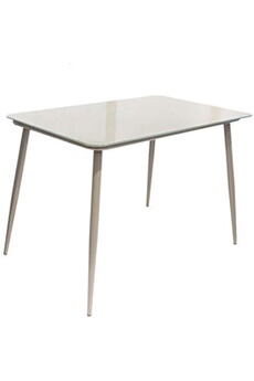 table à manger the home deco factory - table de repas plateau en verre 110x70 cm gris