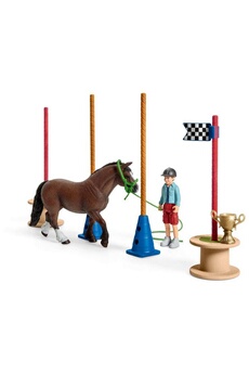Figurine de collection Schleich Schleich 42482 - set figurine - course d'agility pour poney
