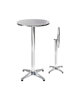 table haute tectake mange debout aluminium ø60cm - 6,5 cm