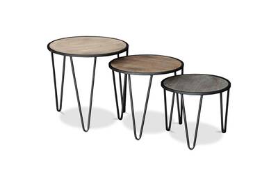 Table Basse Iconik Interior Petite Table Basse Ronde Hairpin Bois Naturel Darty