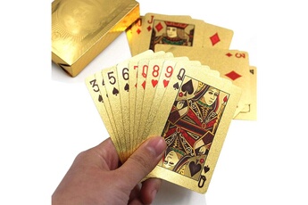 Jeux classiques Shop Story Jeu de 54 cartes plaquées or - gravé de billets de 100 dollars américain au dos