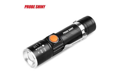 Lampe Torche Generic Lampe De Poche Rechargeable Usb Reglable Avec Zoom 3000lm Mini Usb Noir Darty