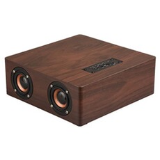 Enceinte sans fil GENERIQUE 12W Sortie Rétro bois respirants Horloge Haut-parleur sans fil Bluetooth Mini 3D double fort
