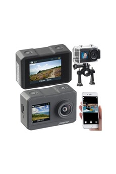 Caméra sport SOMIKON Caméra sport 4K étanche avec 2 écrans, wifi, capteur Sony et fonction Webcam