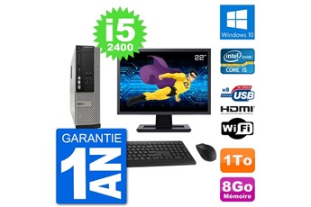 Dell PC 3010 Sff Ecran 22" Intel i5-2400 Ram 8Go Disque 1To Hdmi Windows 10 WiFi (Reconditionné)