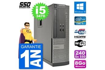 PC De Bureau Dell PC Dell Optiplex 3010 Sff Intel i5-3470 Ram 8Go SSD 240Go Hdmi Windows 10 WiFi