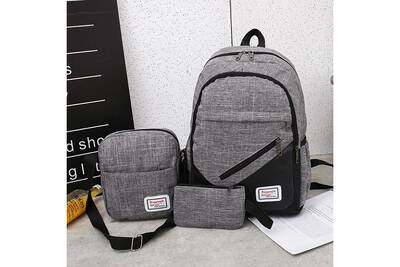 Cartable Scolaire Aucune Sac A Dos Pour Ordinateur D 39 Affaires Sac De Voyage Pour Homme Et Femme Sac D 39 Etudiant 3pcs Gris Darty