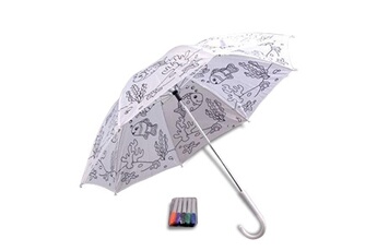 Déguisement enfant Totalcadeau Parapluie motif poissons pour enfants parapluie à colorier, 5 feutres