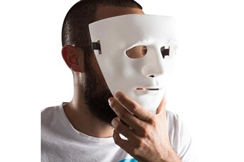 Masque de déguisement Totalcadeau Masque blanc de personne anonyme visage