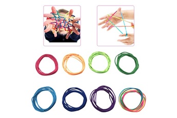 Autre jeux éducatifs et électroniques Generic Rainbow toy string set finger 8pcs rainbow rope skill game kid jeu élastique toy4924