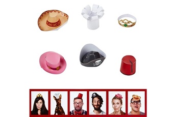 Autres jeux créatifs Totalcadeau Coffret de 6 mini chapeaux marrants photobooth drole