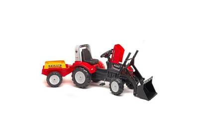 Vehicules Miniatures Marque Generique Tracteur Vehicule Agricole Vehicule De Chantier Tractopelle Lander Z240x Avec Capot Ouvrant Rouge Darty