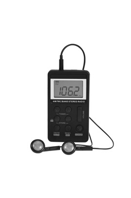 Ecouteurs GENERIQUE Mini Récepteur Radio de Poche Stéréo AM / FM à 2 Bandes  avec Ecran LCD, Ecouteurs Batterie Rechargeable