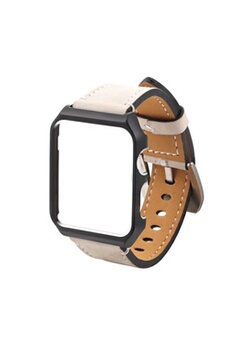 montre connectée non renseigné pour iwatch d'apple montre 38mm bracelet en cuir bracelet de montre avec etui de protection en métal beige pl1437
